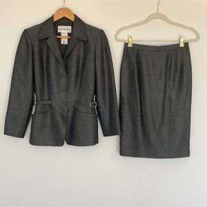 Vintage Mugler Tweed Herringbone Jacket and Skirt Set Size 40
